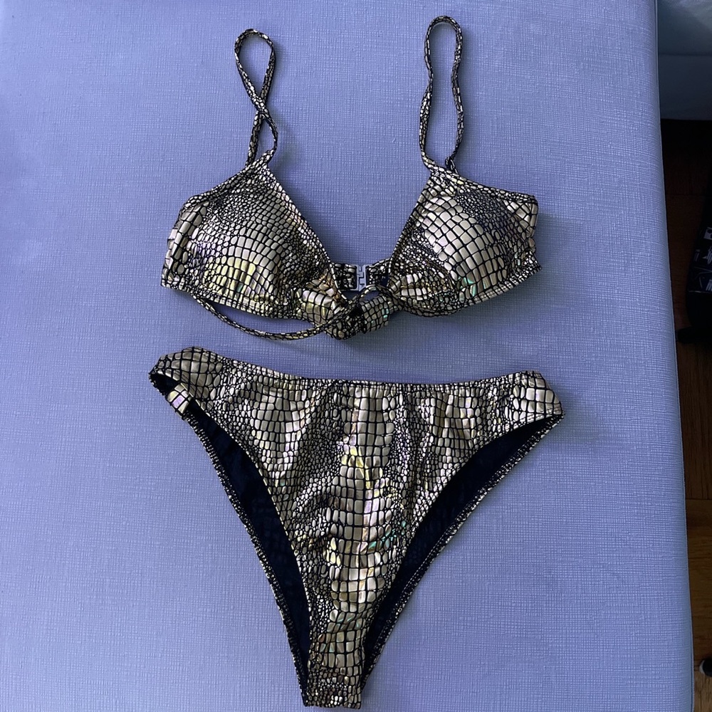 Brand new gold sequin bikini set, size S